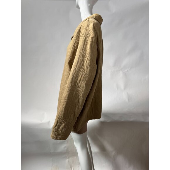 Womens Beige Quilted Button-Up Jacket By BTB Woman 2X 100% Cotton Made In Canada - Picture 4 of 14